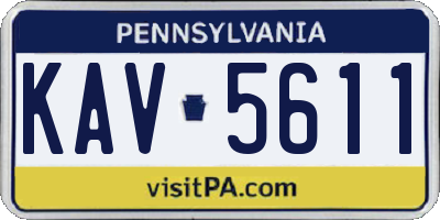 PA license plate KAV5611