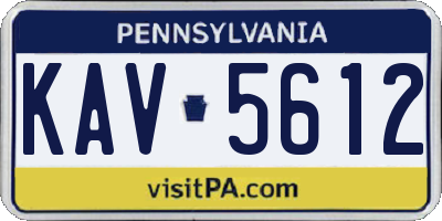 PA license plate KAV5612