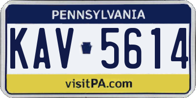 PA license plate KAV5614