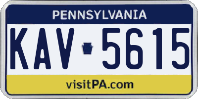 PA license plate KAV5615