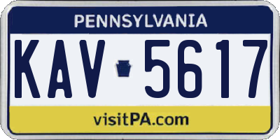 PA license plate KAV5617