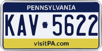 PA license plate KAV5622