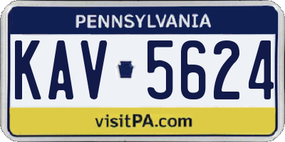 PA license plate KAV5624