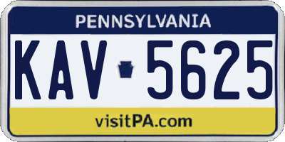 PA license plate KAV5625