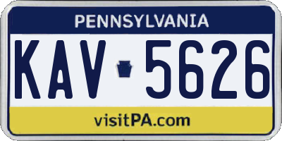 PA license plate KAV5626