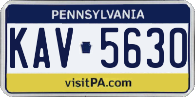 PA license plate KAV5630