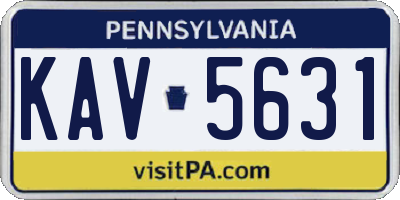 PA license plate KAV5631