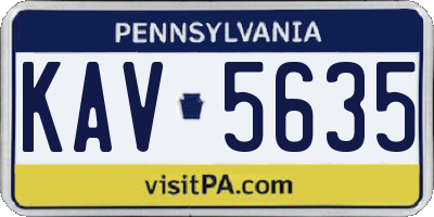 PA license plate KAV5635