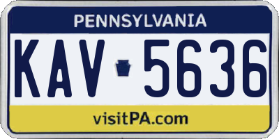 PA license plate KAV5636