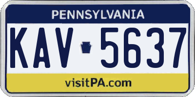 PA license plate KAV5637