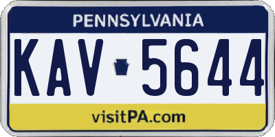 PA license plate KAV5644