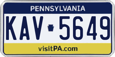 PA license plate KAV5649