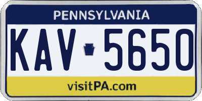 PA license plate KAV5650