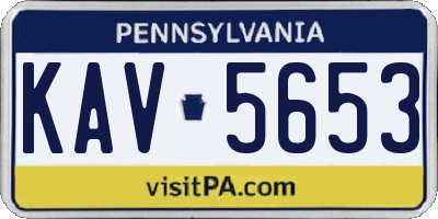 PA license plate KAV5653