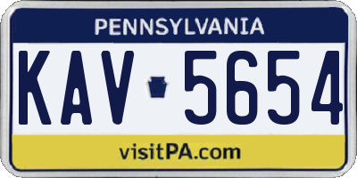 PA license plate KAV5654
