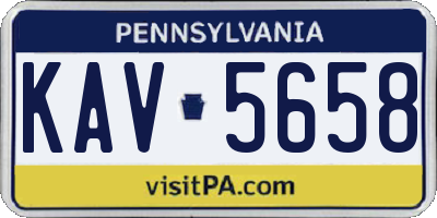 PA license plate KAV5658