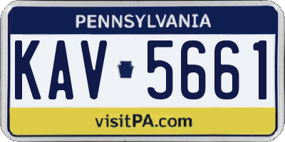 PA license plate KAV5661