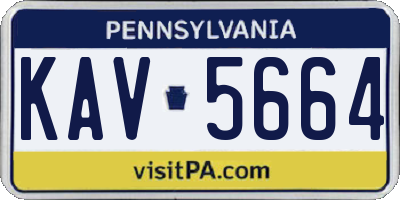PA license plate KAV5664