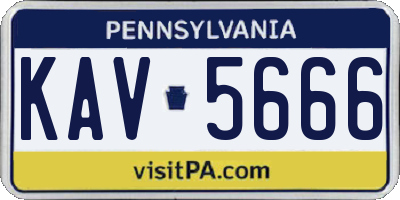 PA license plate KAV5666