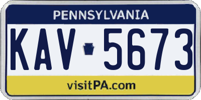 PA license plate KAV5673