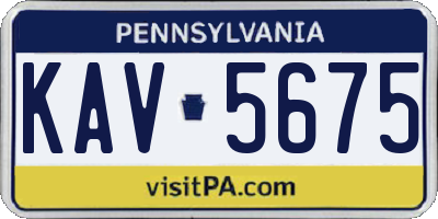 PA license plate KAV5675