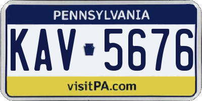 PA license plate KAV5676