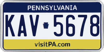 PA license plate KAV5678