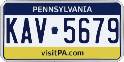 PA license plate KAV5679