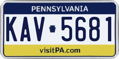 PA license plate KAV5681