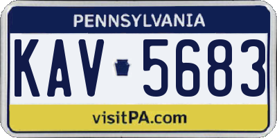 PA license plate KAV5683