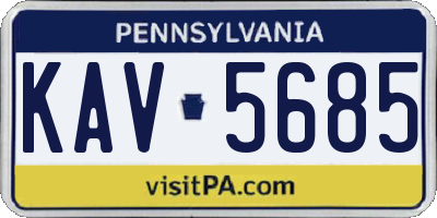 PA license plate KAV5685