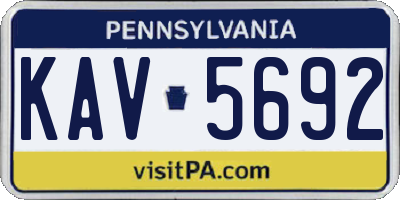 PA license plate KAV5692