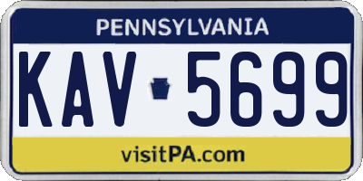 PA license plate KAV5699