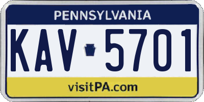 PA license plate KAV5701