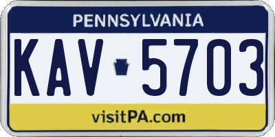 PA license plate KAV5703