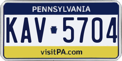 PA license plate KAV5704