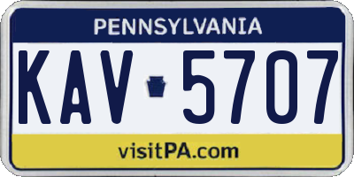 PA license plate KAV5707