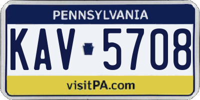 PA license plate KAV5708