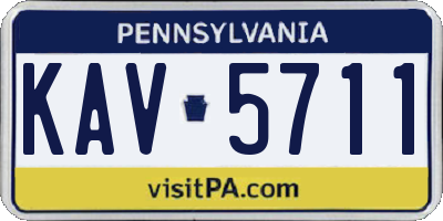 PA license plate KAV5711