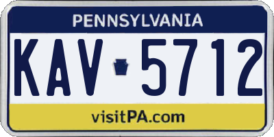 PA license plate KAV5712