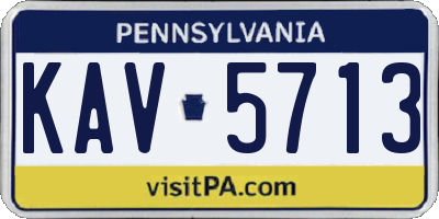 PA license plate KAV5713