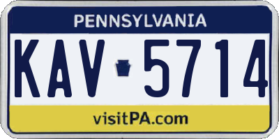 PA license plate KAV5714