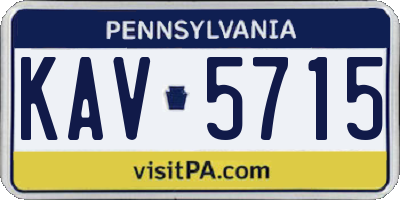 PA license plate KAV5715