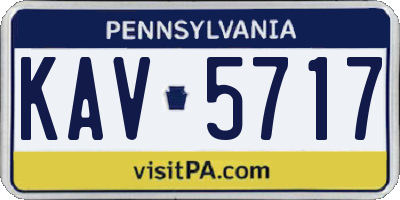 PA license plate KAV5717