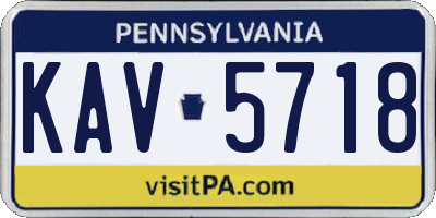 PA license plate KAV5718