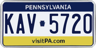 PA license plate KAV5720