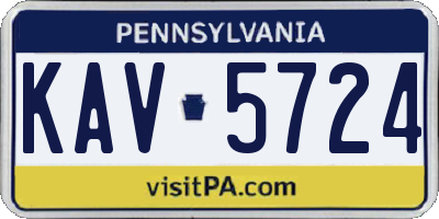 PA license plate KAV5724