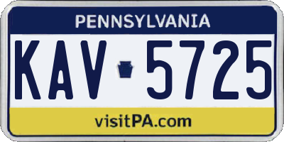 PA license plate KAV5725