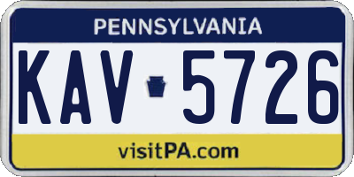 PA license plate KAV5726
