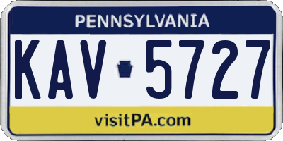 PA license plate KAV5727